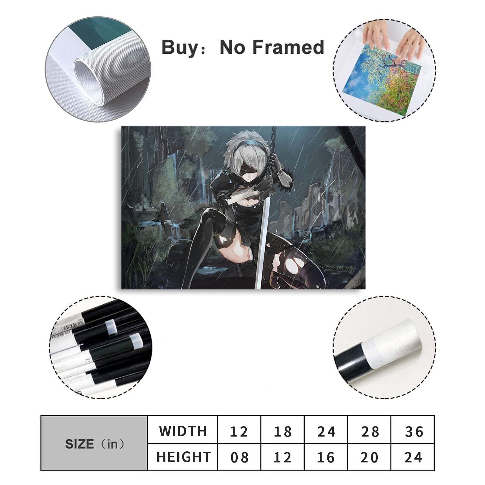 FUjx NieR Automata 2B Anime Character Poster Mural,Anime High